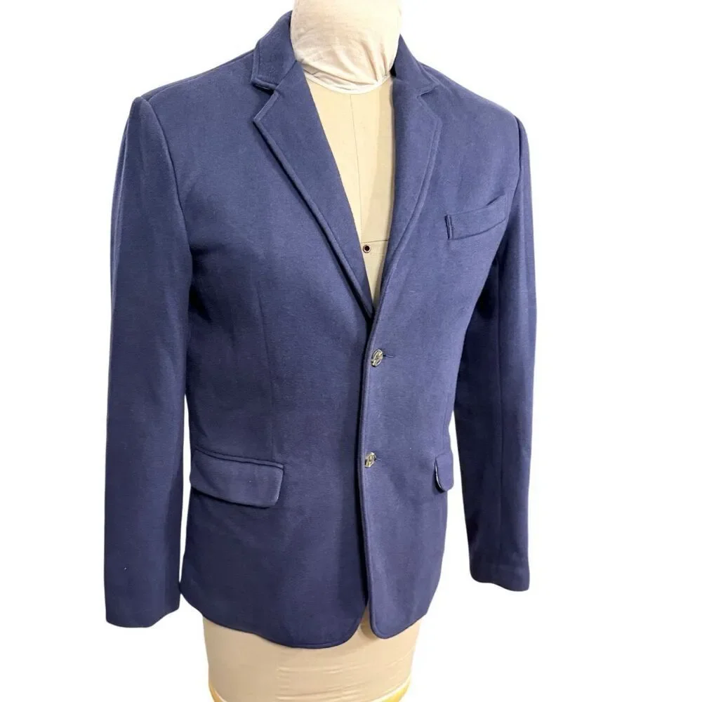 Tommy Hilfiger Boys Knit Navy Blazer Gingham Lining Large (16-18)